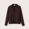 Women Frank And Oak Blouses & Shirts | The Long Sleeve Camp Collar Blouse In Elderberry