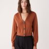 Women Frank And Oak Sweaters & Cardigans | The Merino Wool Collared Cardigan In Burnt Sienna