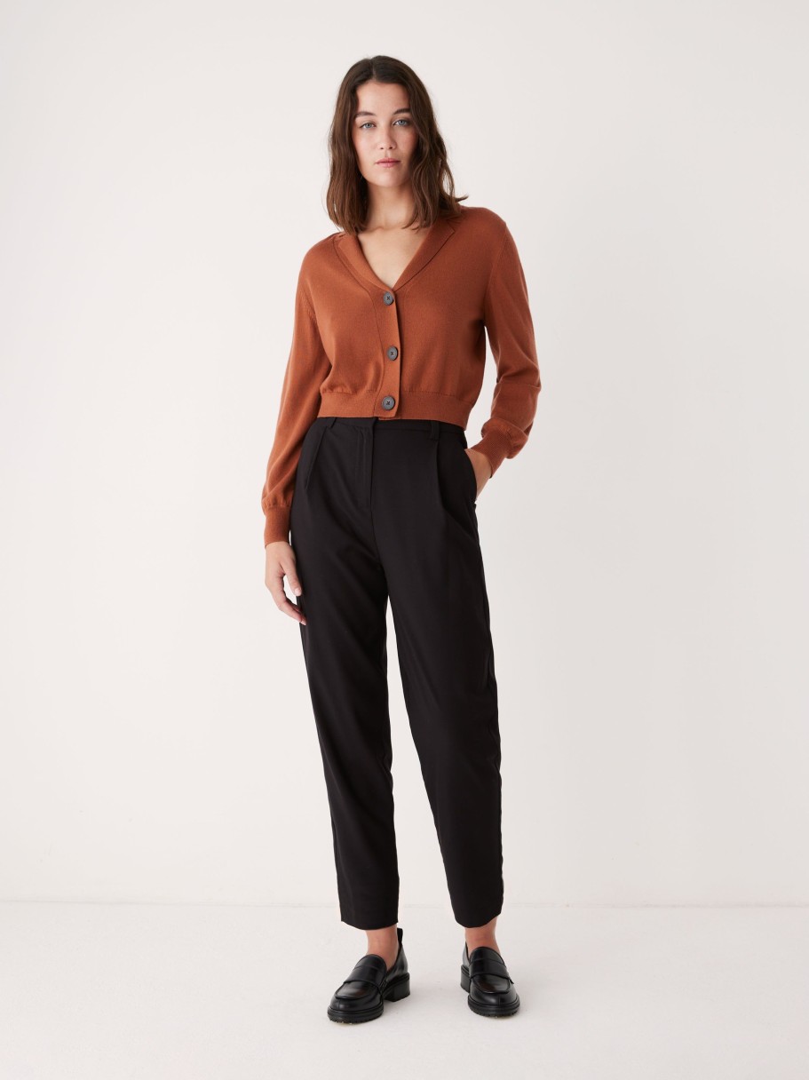 Women Frank And Oak Sweaters & Cardigans | The Merino Wool Collared Cardigan In Burnt Sienna