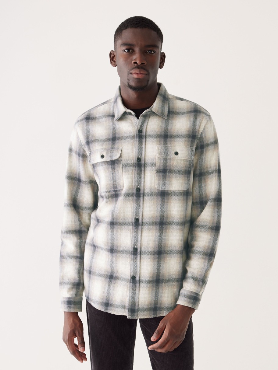 Men Frank And Oak Shirts & Polo Shirts | The Kapok Flannel Overshirt In Cloud