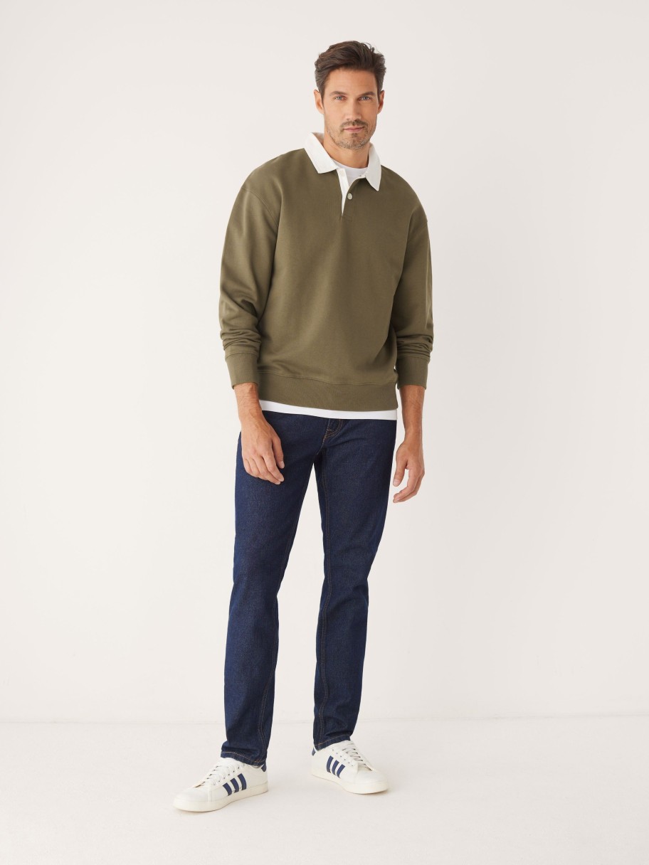 Men Frank And Oak Sweaters & Cardigans | The Rugby Polo Sweatshirt In Mocha