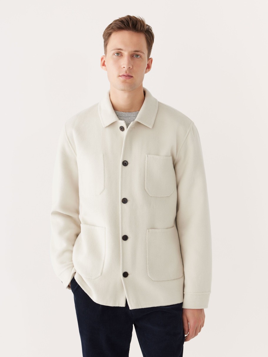 Men Frank And Oak Jackets & Coats | The Worker Wool Jacket In Light Grey