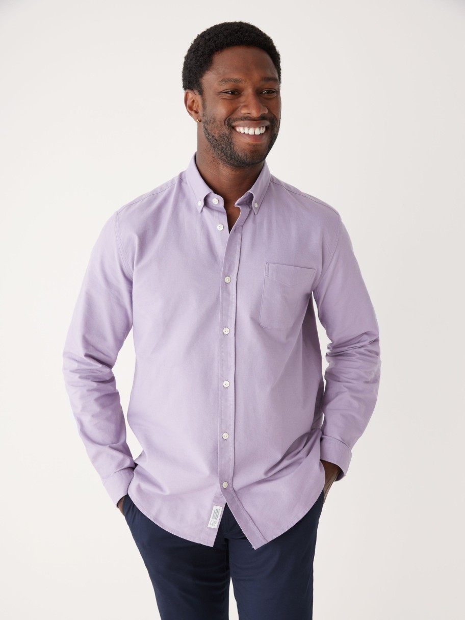 Men Frank And Oak Shirts & Polo Shirts | The Jasper Oxford Shirt In Lavender