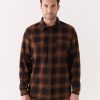 Men Frank And Oak Shirts & Polo Shirts | The Kapok Flannel Overshirt In Cocoa