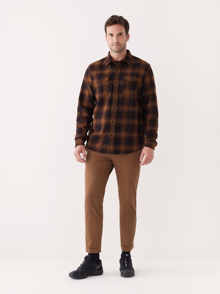 Men Frank And Oak Shirts & Polo Shirts | The Kapok Flannel Overshirt In Cocoa