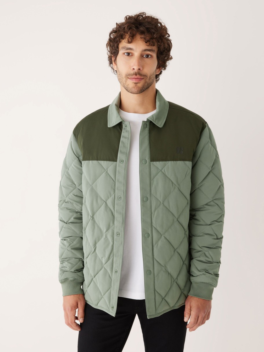 Men Frank And Oak Jackets & Coats | The Skyline Collared Jacket In Agave Green