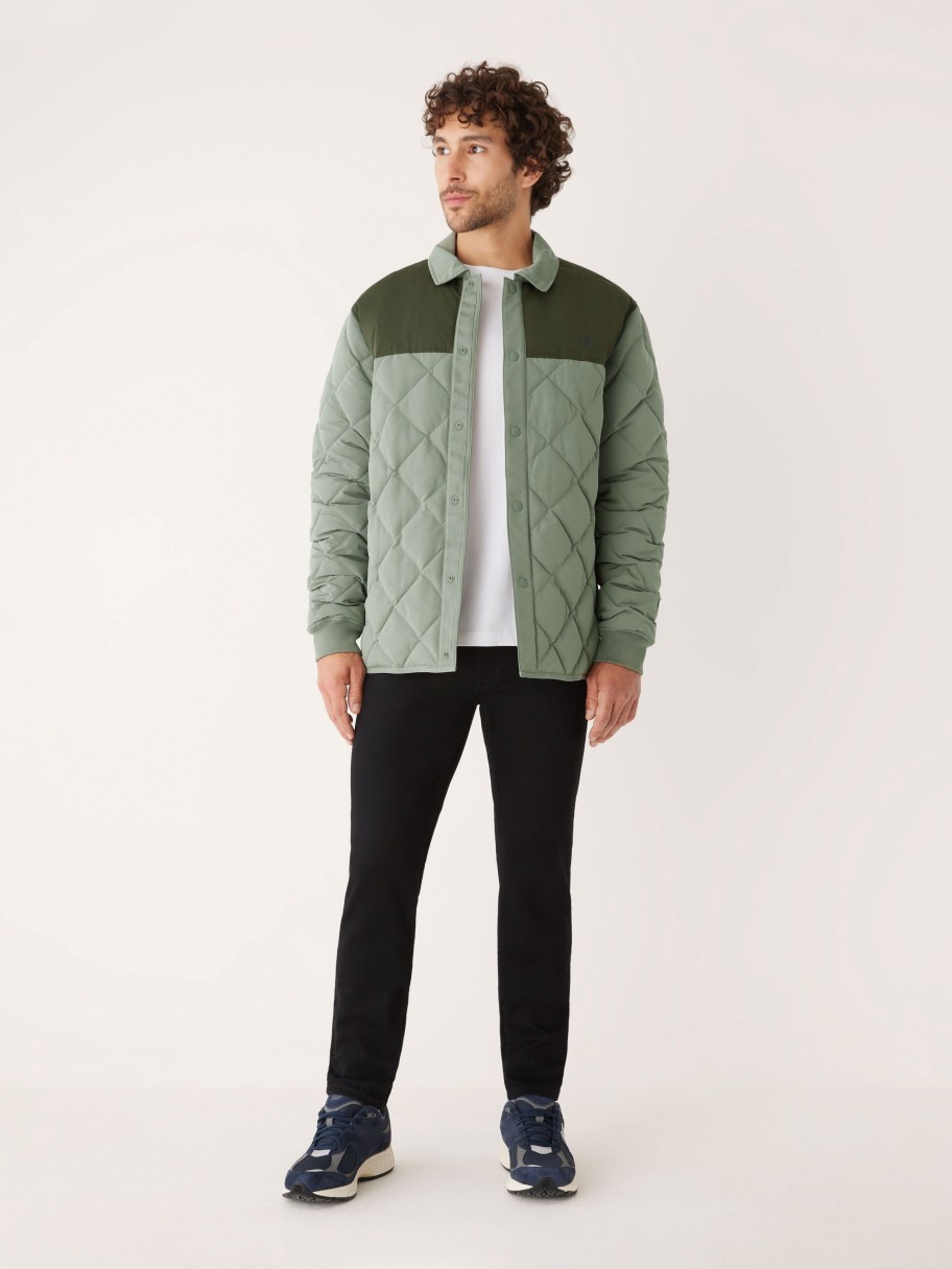 Men Frank And Oak Jackets & Coats | The Skyline Collared Jacket In Agave Green