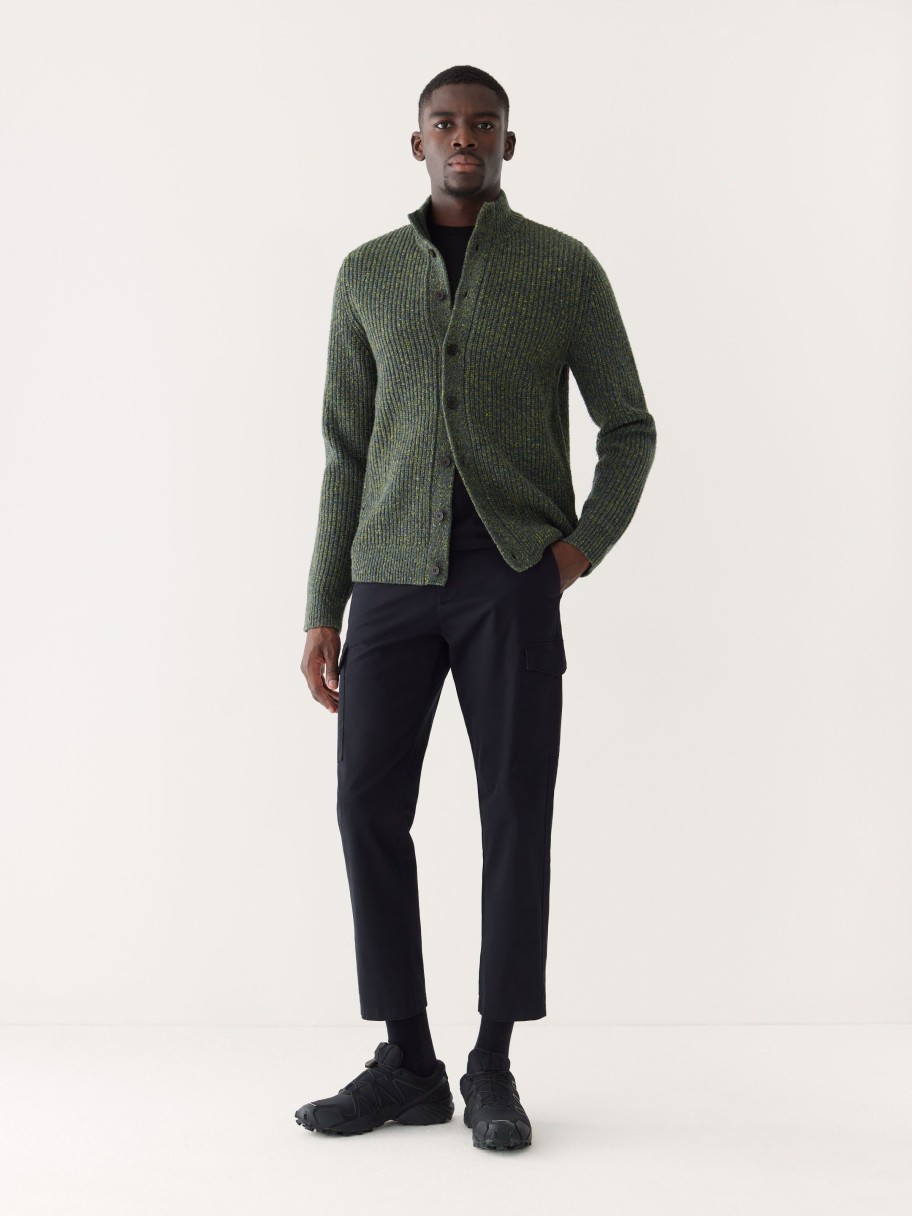 Men Frank And Oak Sweaters & Cardigans | The Donegal Button-Up Sweater In Emerald Green