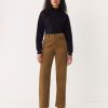 Women Frank And Oak Pants | The Annie Straight Corduroy Pant In Amber Brown