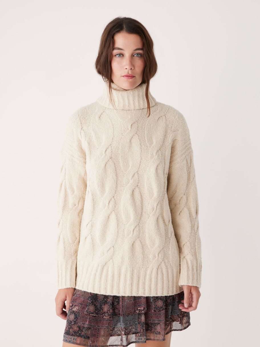 Women Frank And Oak Sweaters & Cardigans | The Comfort Turtleneck Sweater In Vanilla