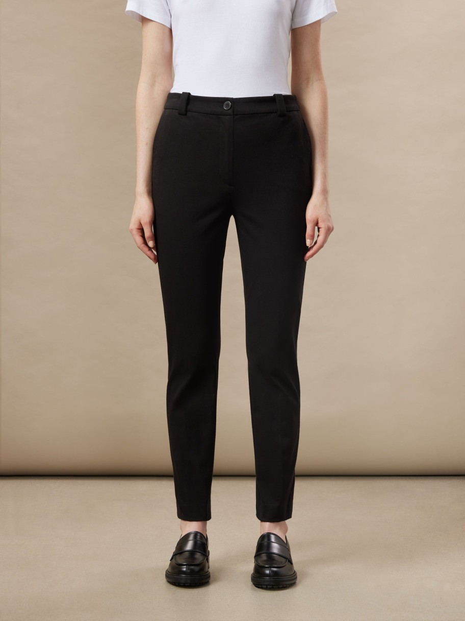 Women Frank And Oak Pants | The Eleanor Slim Fit High Rise Flex Pant In Black