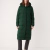 Women Frank And Oak Jackets & Coats | The Highland Long Puffer Coat In Forest Green