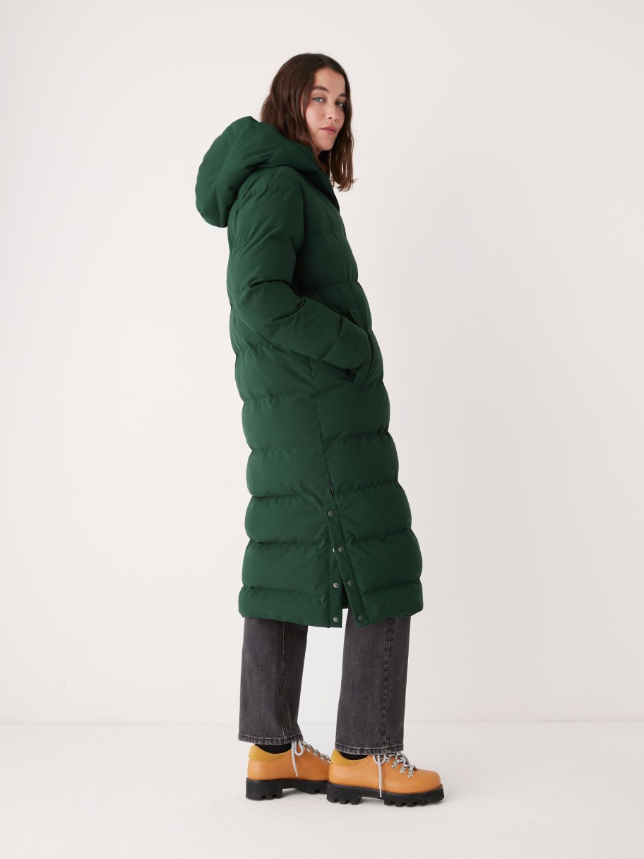 Women Frank And Oak Jackets & Coats | The Highland Long Puffer Coat In Forest Green