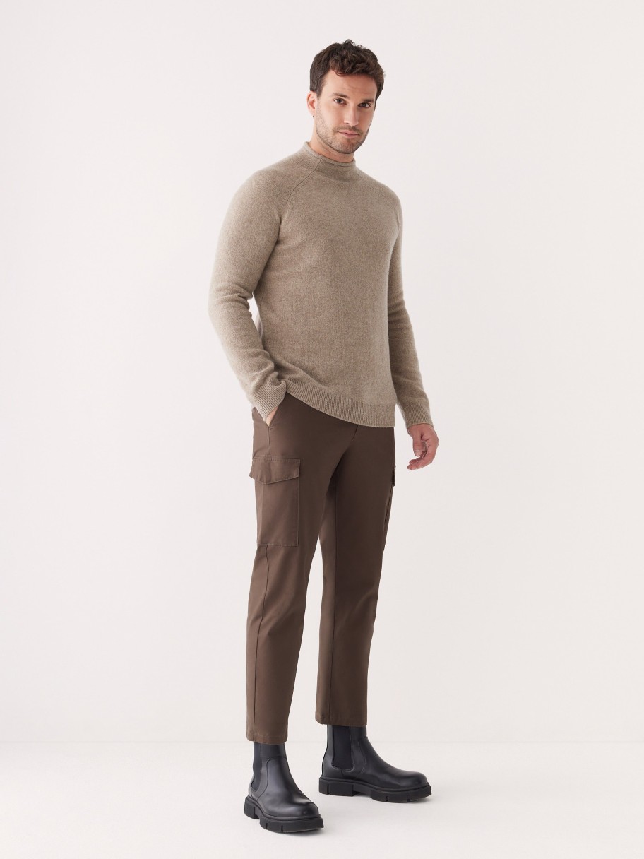 Men Frank And Oak Sweaters & Cardigans | The Yak Wool Mockneck Sweater In Sandstone