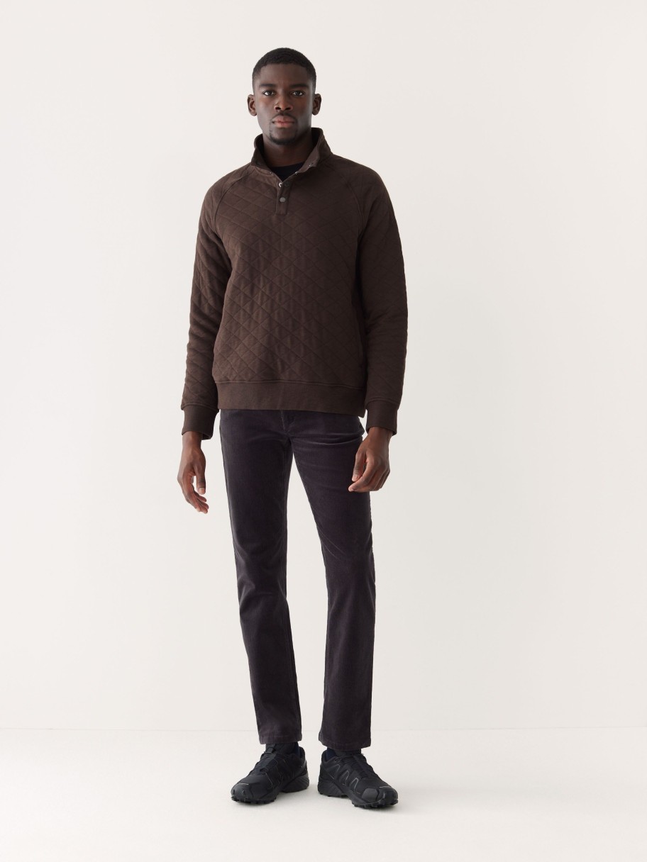 Men Frank And Oak Sweaters & Cardigans | The Quilted Pop-Over In Espresso