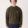 Men Frank And Oak Sweaters & Cardigans | The Explorer Polar Fleece Crewneck In Dark Taupe