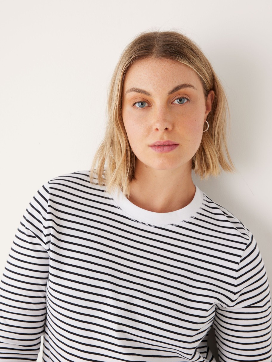 Women Frank And Oak T-Shirts & Tops | The Long Sleeve Striped T-Shirt In White