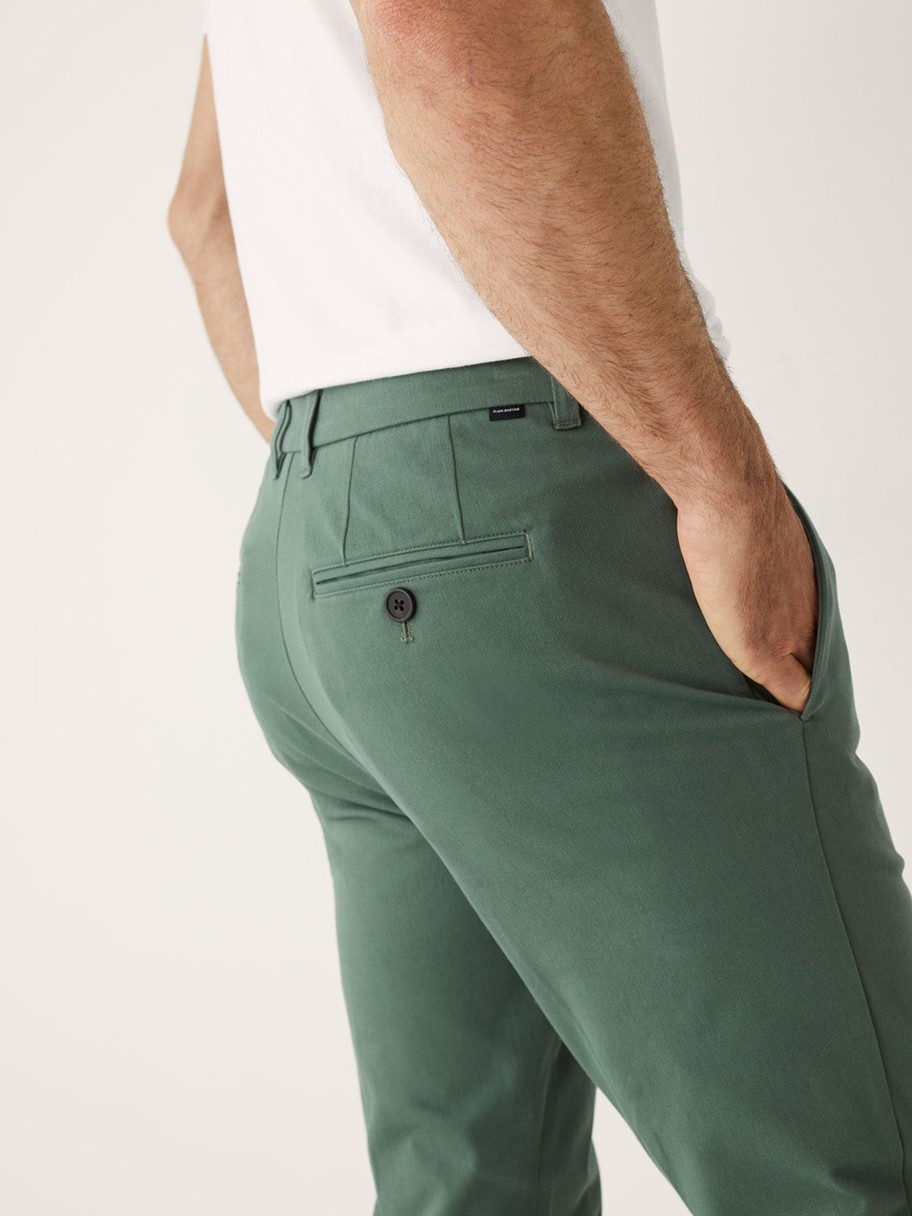 Men Frank And Oak Pants | The Colin Tapered Fit Flex Pant In Evergreen