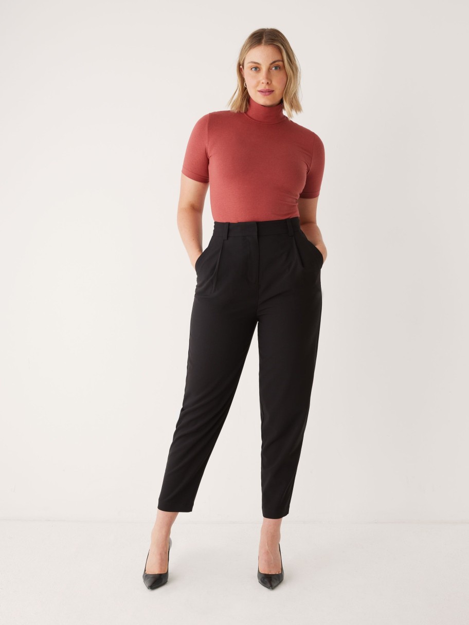 Women Frank And Oak T-Shirts & Tops | The Mid-Sleeve Mockneck In Deep Tamarin