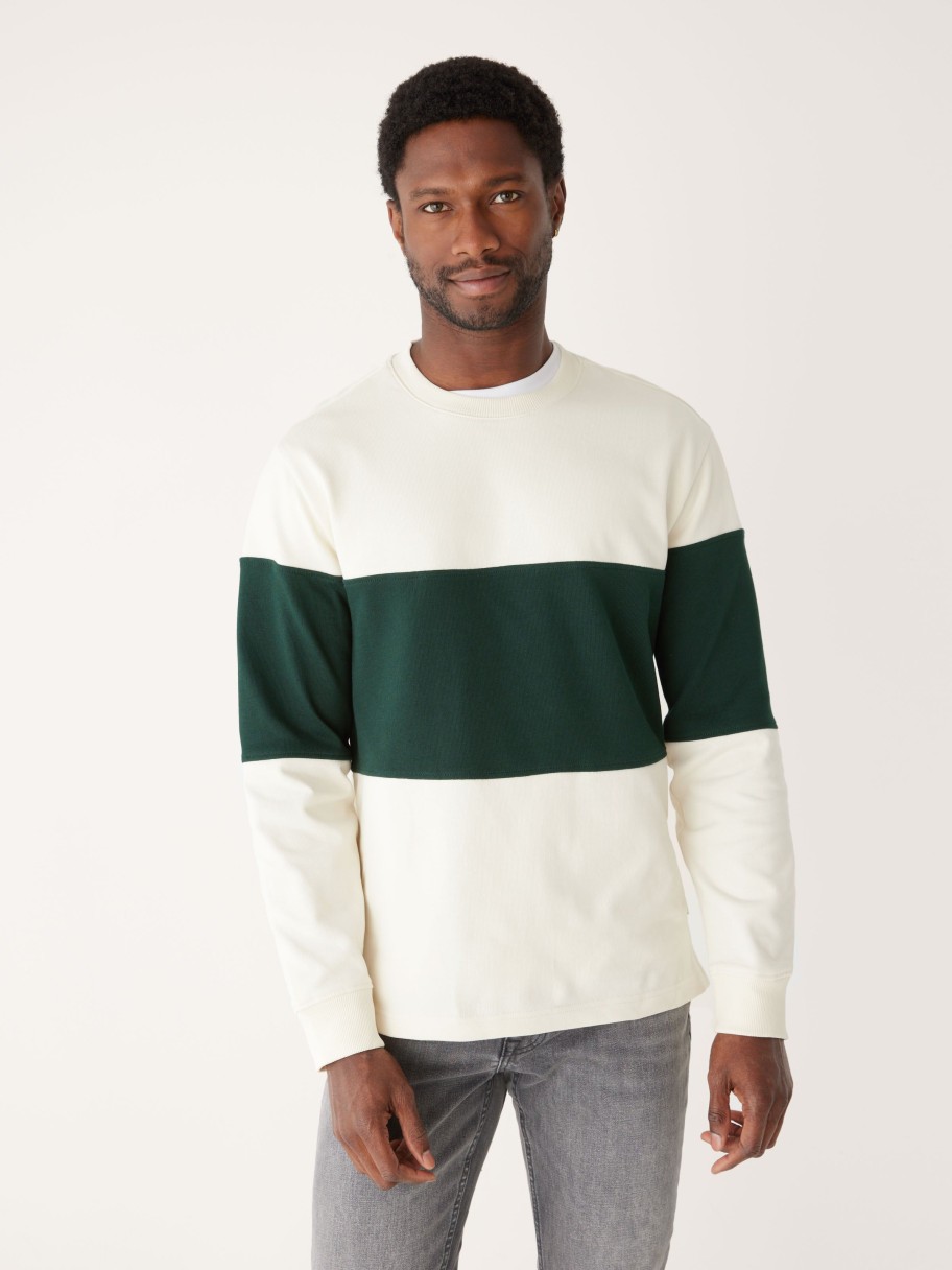 Men Frank And Oak Sweaters & Cardigans | The Rugby Crewneck In Pine Grove