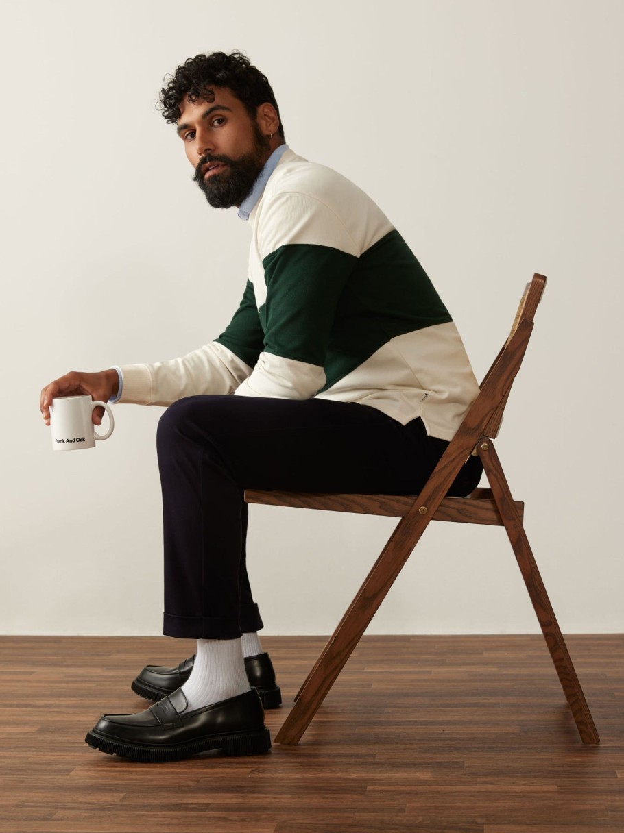 Men Frank And Oak Sweaters & Cardigans | The Rugby Crewneck In Pine Grove