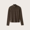 Women Frank And Oak T-Shirts & Tops | The Essential Long Sleeve Mockneck In Sepia