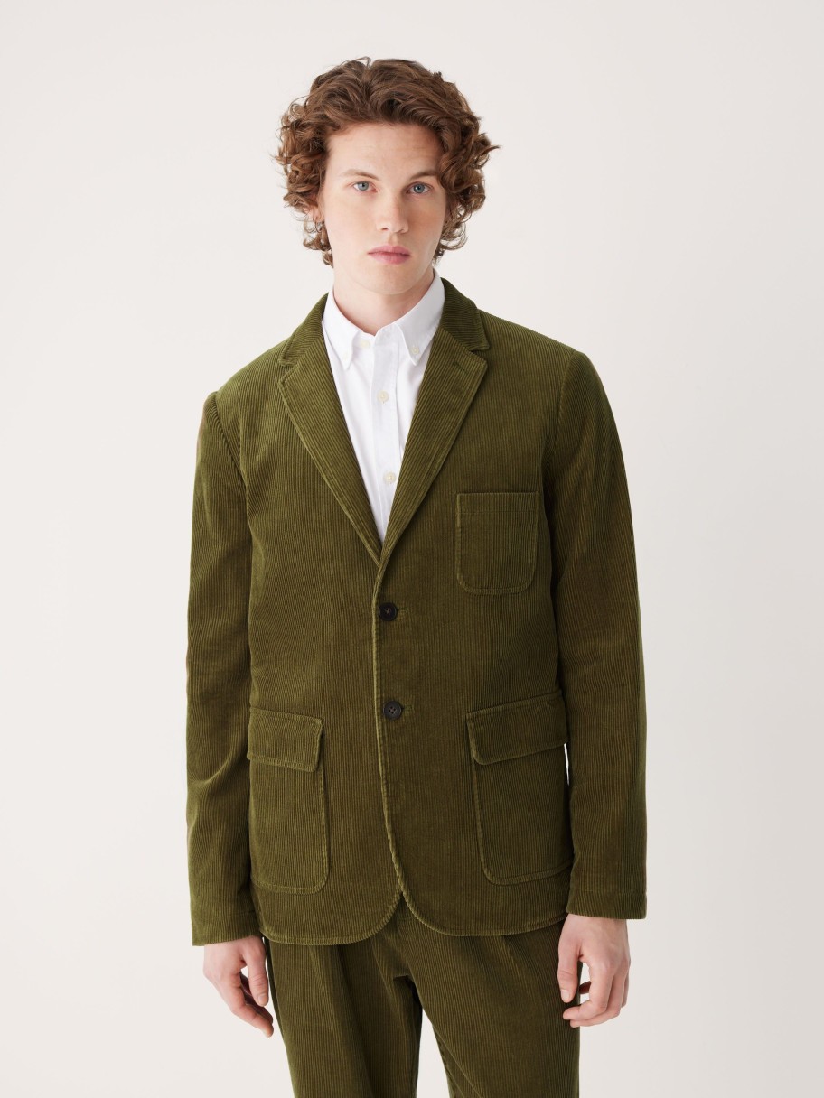 Men Frank And Oak Blazers & Overshirts | The Corduroy Sport Jacket In Dark Olive