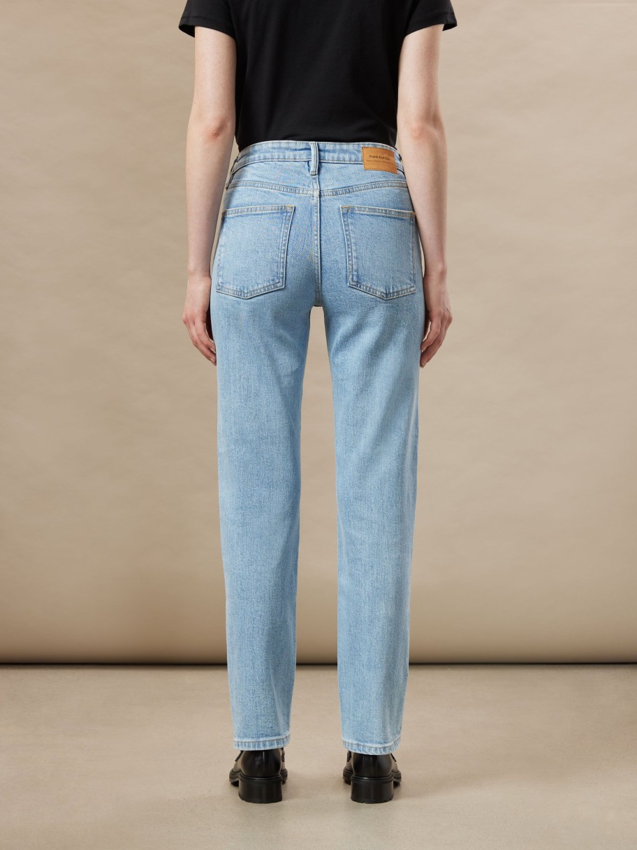 Women Frank And Oak Denim | The Cyndi Straight Fit High Rise Jean In Light Wash