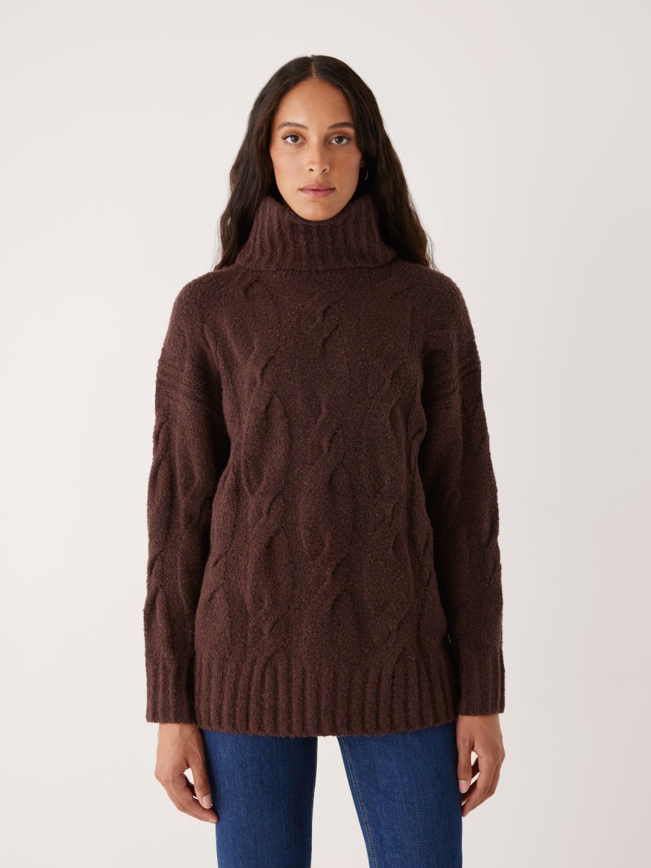 Women Frank And Oak Sweaters & Cardigans | The Comfort Turtleneck Sweater In Burgundy