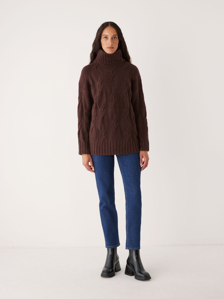 Women Frank And Oak Sweaters & Cardigans | The Comfort Turtleneck Sweater In Burgundy