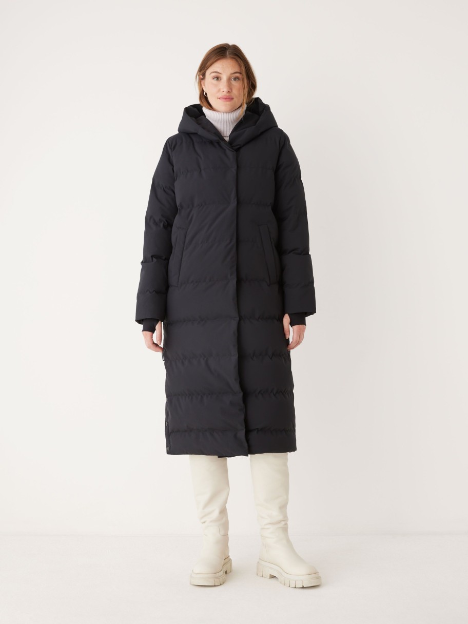 Women Frank And Oak Jackets & Coats | The Highland Long Puffer Coat In Black