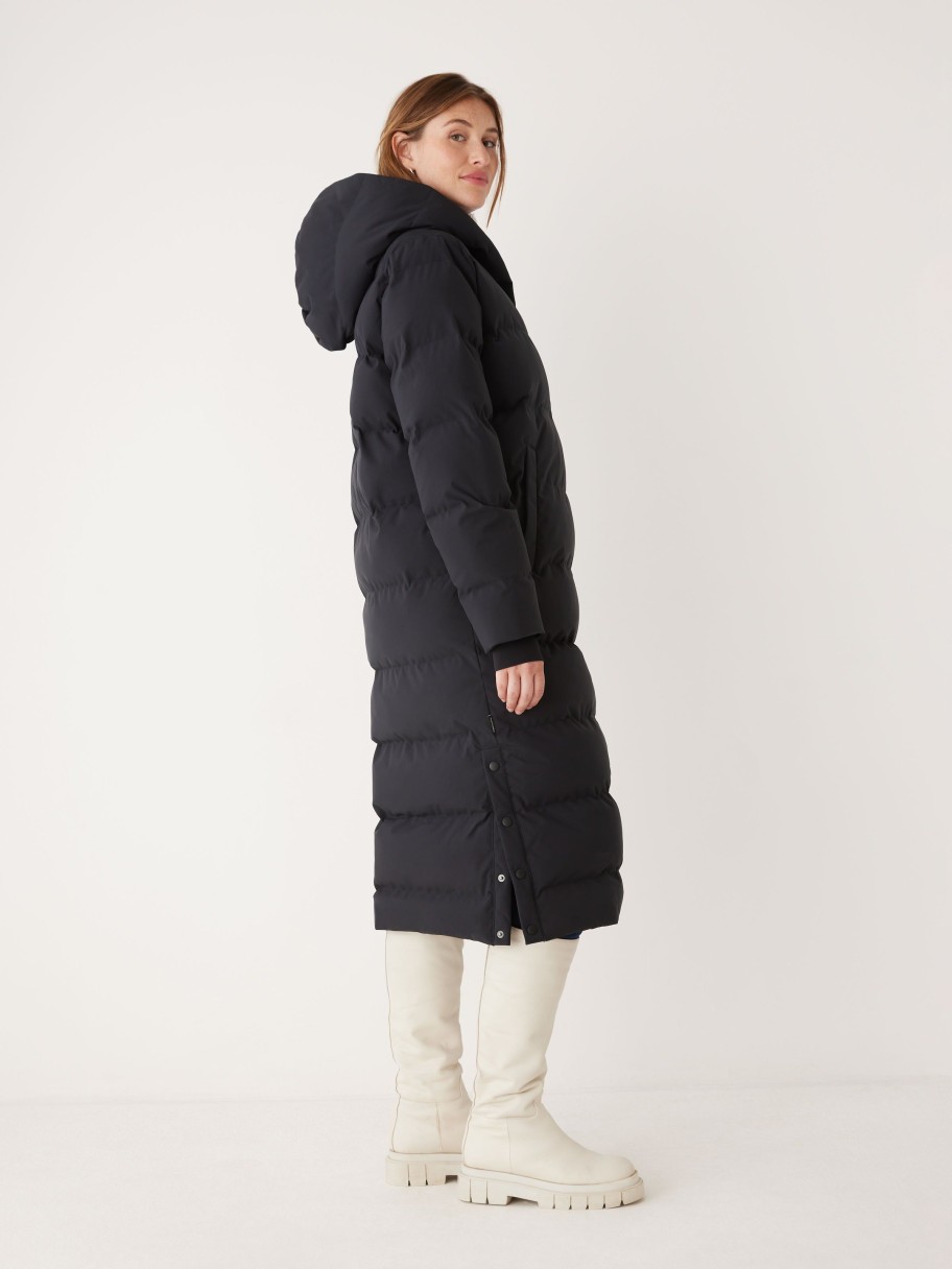 Women Frank And Oak Jackets & Coats | The Highland Long Puffer Coat In Black