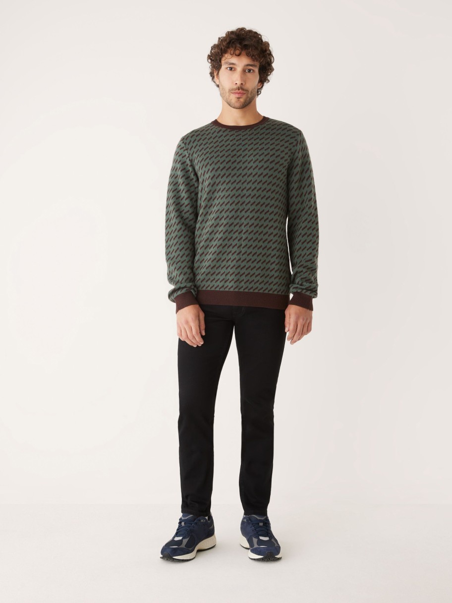 Men Frank And Oak Sweaters & Cardigans | The Merino Jacquard Sweater In Light Green