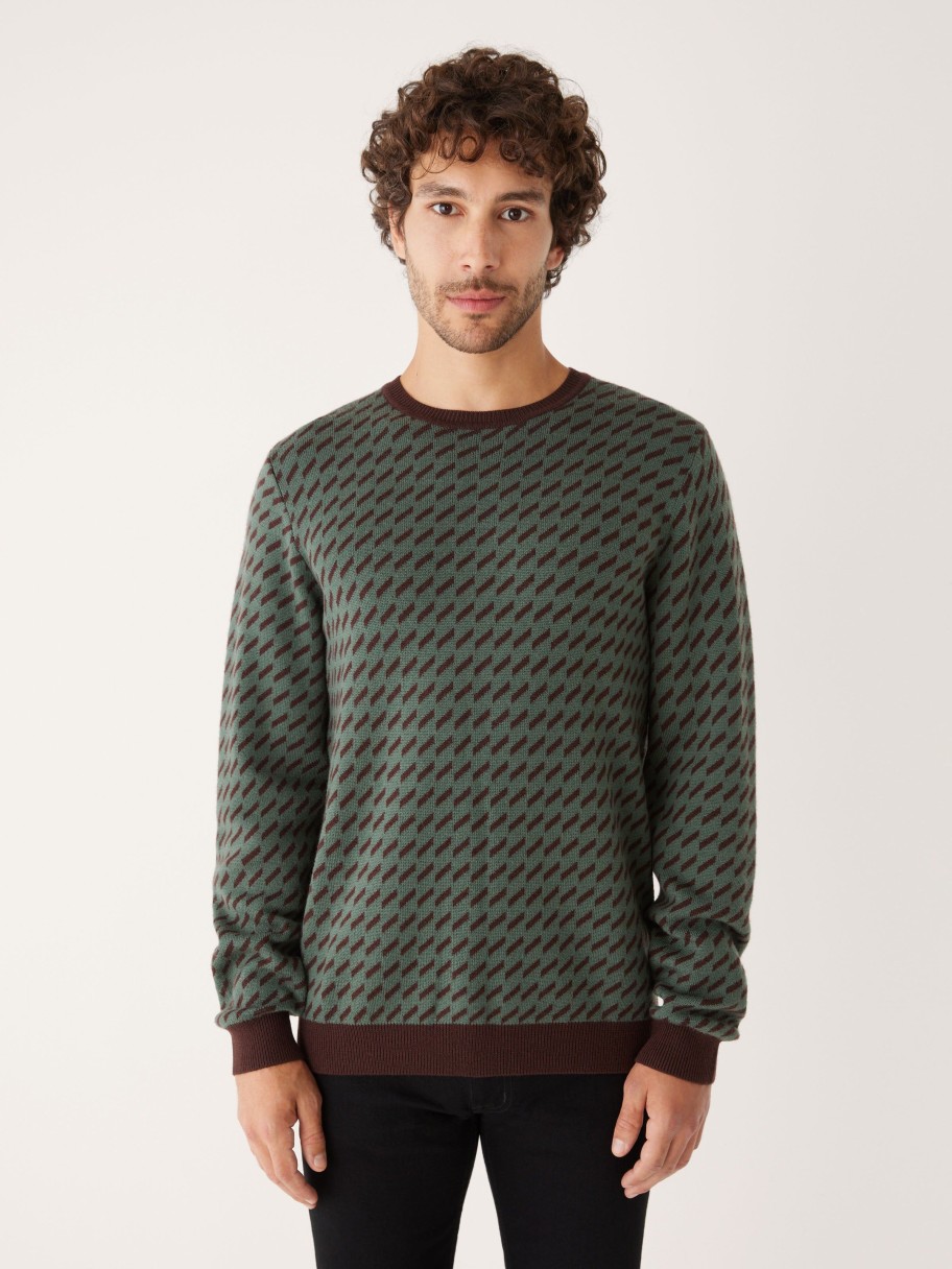 Men Frank And Oak Sweaters & Cardigans | The Merino Jacquard Sweater In Light Green