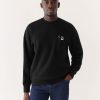 Men Frank And Oak Sweaters & Cardigans | The Explorer Polar Fleece Crewneck In Black