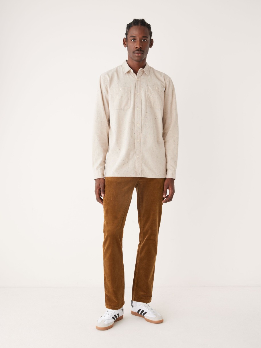 Men Frank And Oak Shirts & Polo Shirts | The Nepped Shirt In Beige