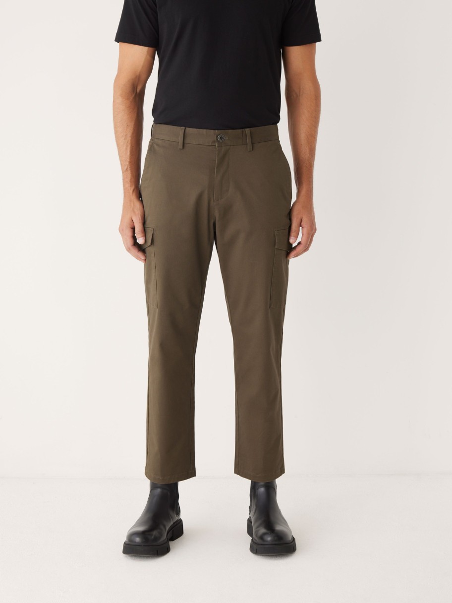 Men Frank And Oak Pants | The Joey Straight Fit Cargo Pant In Dark Taupe