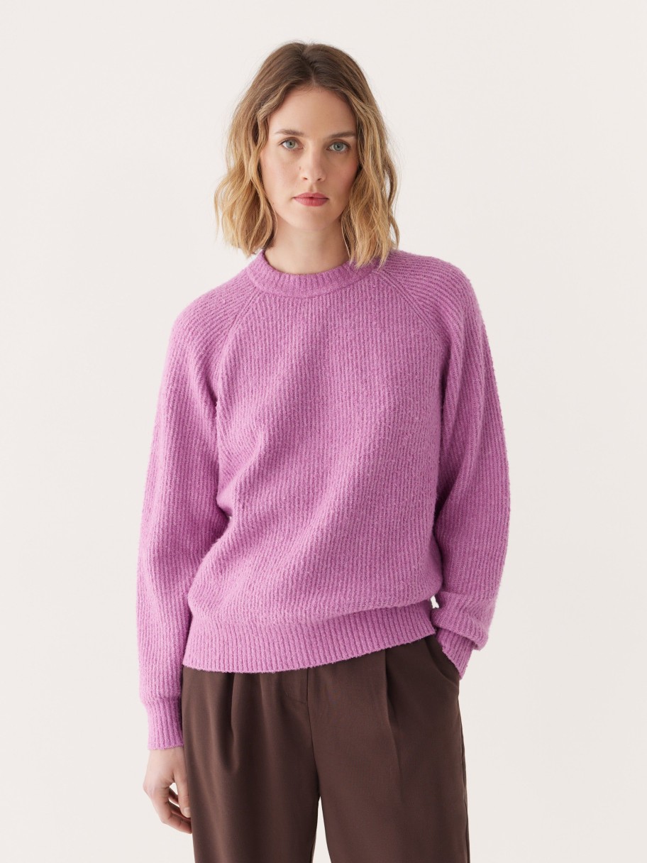 Women Frank And Oak Sweaters & Cardigans | The Seawool® Crewneck Sweater In Mulberry