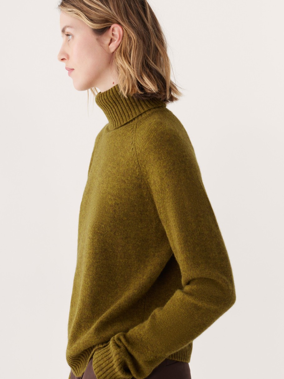 Women Frank And Oak Sweaters & Cardigans | The Yak Wool Turtleneck In Olive