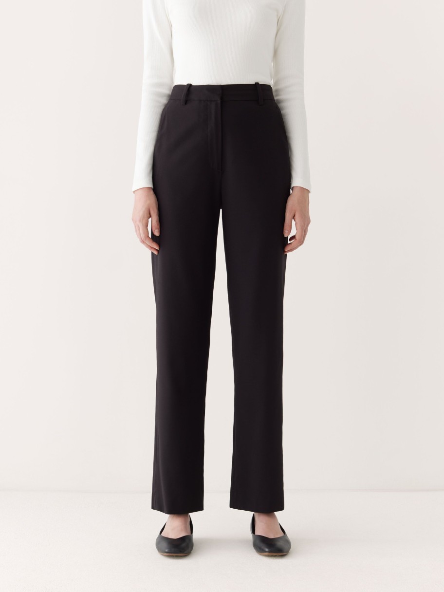 Women Frank And Oak Pants | The Jane Straight Fit High Rise Pant In Black