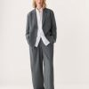 Women Frank And Oak Blazers & Overshirts | The Pinstripe Blazer In Cool Grey