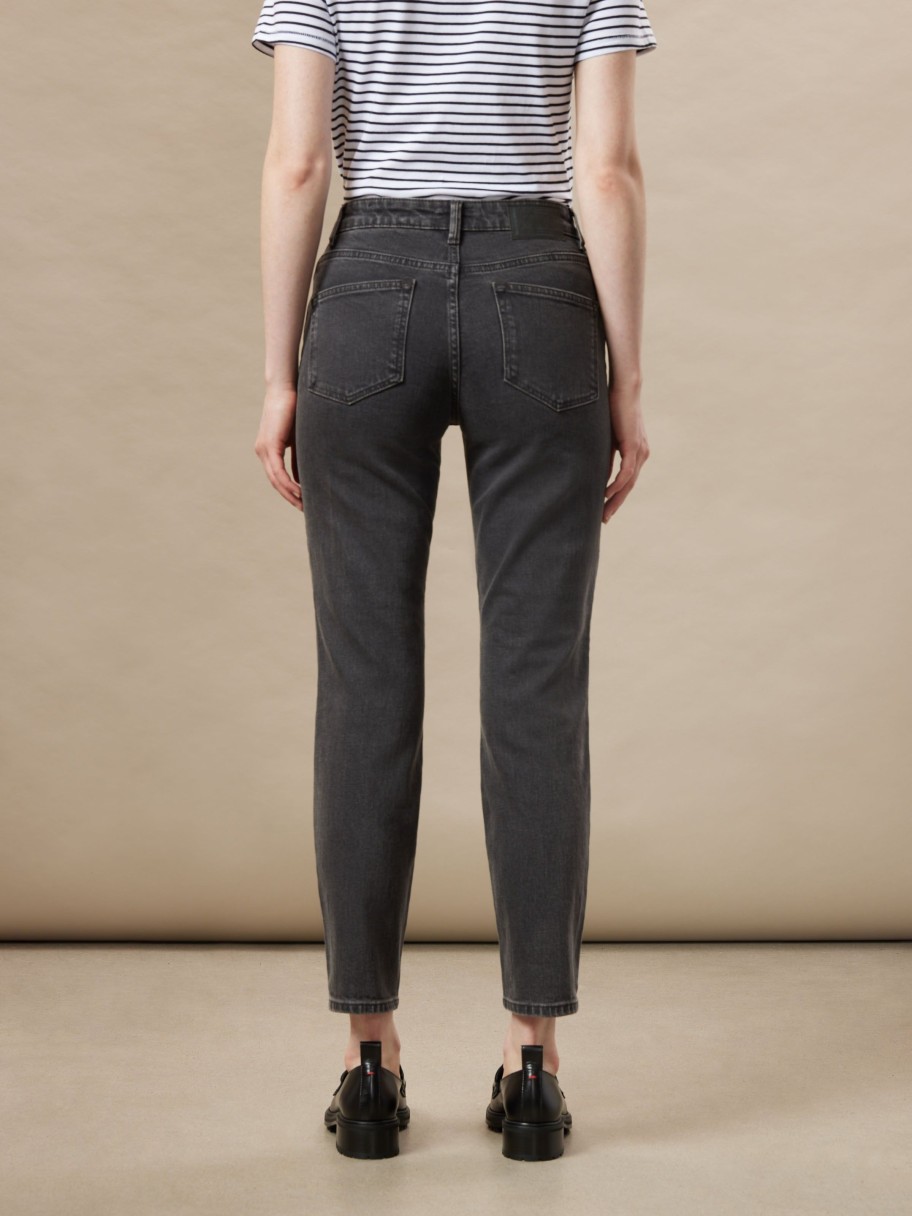 Women Frank And Oak Denim | The Stevie Tapered Fit High Rise Jean In Washed Black