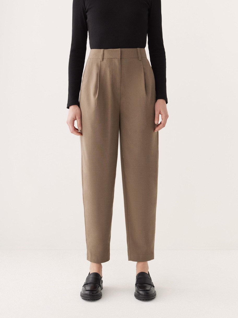 Women Frank And Oak Pants | The Amelia Balloon Fit Pant In Muted Brown