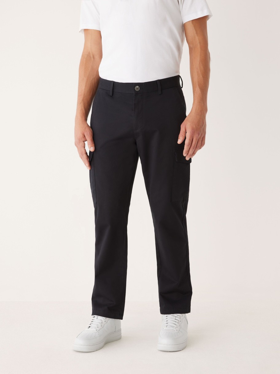 Men Frank And Oak Pants | The Joey Straight Fit Cargo Pant In Black