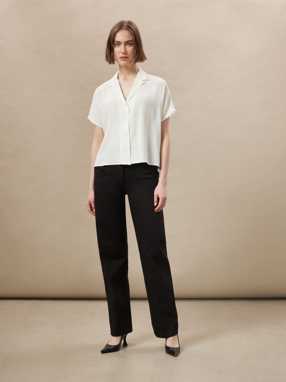 Women Frank And Oak Blouses & Shirts | The Camp Collar Blouse In White