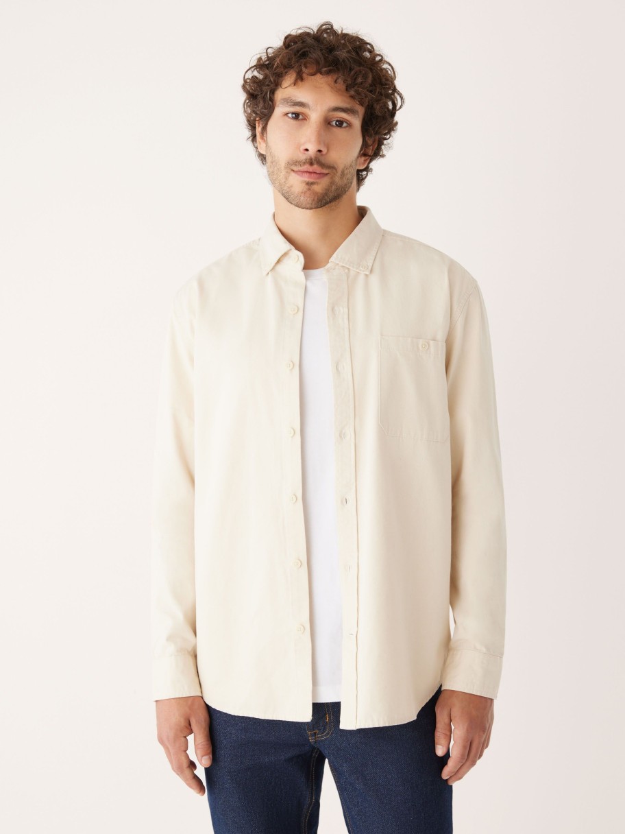 Men Frank And Oak Shirts & Polo Shirts | The Worker Kapok Shirt In Cream