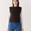 Women Frank And Oak Sweaters & Cardigans | The Bobble Sweater Vest In Dark Brown