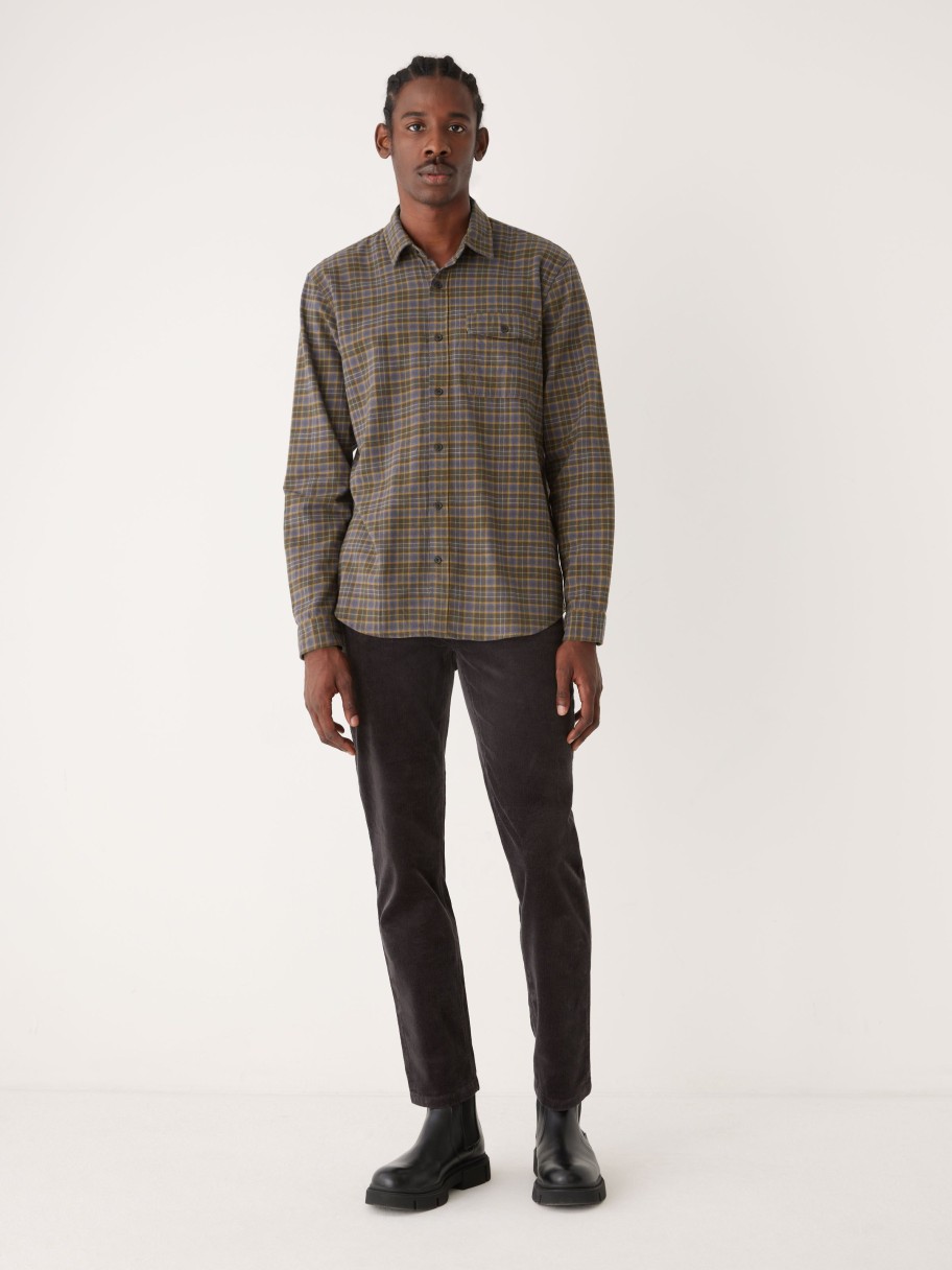 Men Frank And Oak Shirts & Polo Shirts | The Kapok Flannel Shirt In Nightshadow Blue