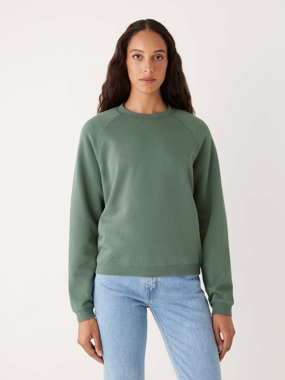 Women Frank And Oak Sweaters & Cardigans | The Gym Fleece Crewneck In Evergreen