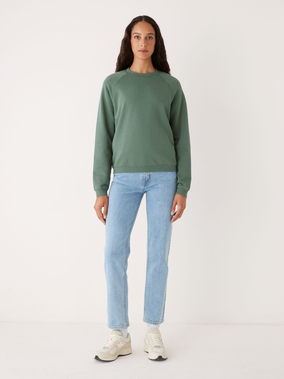 Women Frank And Oak Sweaters & Cardigans | The Gym Fleece Crewneck In Evergreen